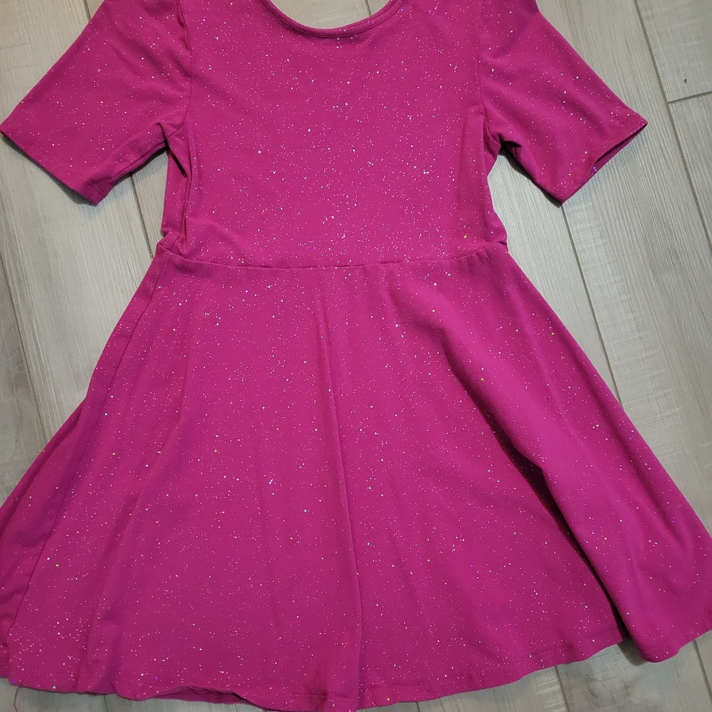 Girls pink sparkly dress size 10/12